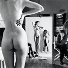 Helmut Newton, Self-Portrait with Wife and Models, Vogue Studio, Paris 1981 | © Helmut Newton Estate