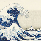 Katsushika Hokusai, La grande onda presso la costa di Kanagawa, dalla serie Trentasei vedute del monte Fuji,1830-1832 circa, Silografia policroma, 25.9 x 38.5 cm, Honolulu Museum of Art | Courtesy of Palazzo Reale, Milano 2016