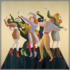 Lorenzo Mattotti, Danze, 2022, Acrilici su tela, 145 × 145 cm, Collezione dell’artista