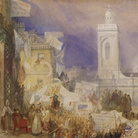 Joseph Mallord William Turner, The Northampton Election, 6 December 1830, 1830-31, Acquerello, guazzo e inchiostro su carta, 438 x 292 mm, Tate: Purchased 2007 | Courtesy of Chiostro del Bramante 2018