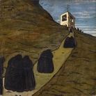Giorgio De Chirico, Salita al convento, 1908, olio su tela, cm 50x50