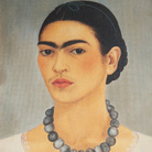 Frida Kahlo, Autoritratto con collana, 1933, Olio su lamina metallica, 29.5 x 34.5, The Jacques and Natasha Gelman Collection of 20th Century Mexican Art and The Vergel Foundation, Cuernavaca | © Banco de México Diego Rivera & Frida Kahlo Museums Trust, México D.F. | Courtesy of NAVIGARE Srl 2019