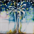 Mario Schifano (1934-1998), Tuttestelle + particolare dell'oasi, 1967, Smalto su tela e plexiglas, 202 x 206 cm (in 2 pannelli)