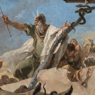 Giambattista Tiepolo, Castigo dei serpenti, 1732-1734 circa, Olio su Tela, 167 x 1355 cm, Provenienza Chiesa dei Santi Cosma e Damiano, Venezia, Gallerie dell'Accademia | © G.A.VE Archivio fotografico | Foto: © Matteo De Fina | Courtesy Ministero della Cultura - Gallerie dell’Accademia di Venezia