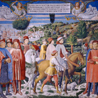 Benozzo Gozzoli, Partenza di sant’Agostino per Roma, 1465, San Gimignano, Chiesa di Sant’Agostino