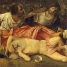 Giovanni Bellini, Ebbrezza di Noè, 1515 ca., Olio su tavola, 157 x 103 cm, Besançon, Musée des beaux-arts et d’archéologie | © Besançon, Musée des beaux-arts et d’archéologie - Photo Charles CHOFFET