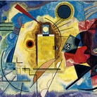 Giallo, rosso, blu, 1990, Da Vassily Kandinsky, Arazzo ad alto liccio, Lana,  304 x 190 cm, Tessitura Arazzeria Scassa, Asti, Collezione privata, Asti