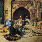 Pompeo Mariani, Mercato al Cairo, 1881. Olio su tela, 72 x 56 cm