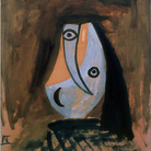 Pablo Picasso, Testa di donna / Tête de famme, 1943, Olio su cartone intelato / Oil on canavas mounted on cardboard, 66 x 51 cm | Courtesy Palazzo Vistarino, Pavia 2016