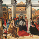 Polittico Griffoni, 1472-1473 circa, Ercole de' Roberti, Storie di San Vincenzo Ferrer, Tempera su tavola, Roma Pinacoteca Vaticana