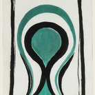 Lucio Fontana, Ambiente spaziale, 1965, tempera nera e verde su cartoncino, cm 50x33