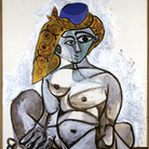 Pablo Picasso, Nudo con berretto turco, 1955. Olio su tela, 116x89 cm. Collection Centre Pompidou, Paris Musée national d’art moderne - Centre de création industrielle. Crédit photographique : (c) Centre Pompidou, MNAM-CCI/Béatrice Hatala/Dist. RMN-GP” © Succession Picasso by SIAE 2015