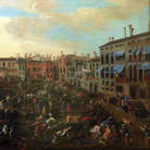 Joseph Heintz il Giovane, Caccia ai tori in campo San Polo, Olio su tela, 205 x 105 cm, Venezia, Museo Correr | © Fondazione Musei Civici di Venezia