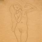 Gustav Klimt, Nudo, 1903?07. Gessetto nero su carta, cm 44,6 x 31,1. Vienna, Wienerroither & Kohlbacher © Alfred Weidinger