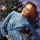 John Currin, Bent Lady, 2003 Olio su tela 96.5 x 121.9 cm | Courtesy Lindon Gallery © John Currin - Image Courtesy Gagosian Gallery and Sadie Coles HQ