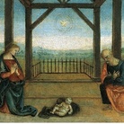 Perugino, Natività (predella della Pala di Corciano), 1513 olio e tempera su tavola, 33 x 71,5 cm Corciano, Chiesa parrocchiale di Santa Maria Assunta
