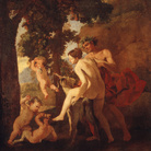 Nicolas Poussin, Venere con fauno e putti, 1630 circa, Olio su tela, 72x56 cm, San Pietroburgo, Museo Statale Ermitage | 