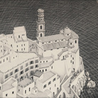 Maurits Cornelis Escher, Atrani, Costiera amalfitana, 1931, Litografia, 37.9 x 27.5 cm, Collezione privata, Italia All M.C. Escher works | © 2018 The M.C. Escher Company The Netherlands | All rights reserved www.mcescher.com