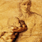 Michelangelo Buonarroti, Madonna col Bambino, 1525 circa. Matita e inchiostro su carta, cm 54,1 x 39,6. Casa Buonarroti, Firenze