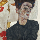 Egon Schiele, Autoritratto con alchechengi, 1912, Olio su tela, 39.8 × 32.2 cm, Vienna, Leopold Museum