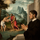 Giovanni Battista Moroni, Gentiluomo in Contemplazione del Battesimo di Cristo, Metà degli anni Cinquanta del 1500, Olio su tela, 113 x 104 cm, Collezione Etro