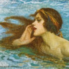 William Henry Margetson (1860 - 1940), A Little Sea Maiden, Il dipinto fu probabilmente ispirato dal libro Den lille havfrue (La piccola fanciulla di mare / La Sirenetta) di Hans Christian Anderson, pubblicato per la prima volta nel 1837, che narra la storia della figlia del Re Marino che per poter sposare un principe mortale ed ottenere un'anima, vendette la sua meravigliosa voce ad una strega in cambio della trasformazione della sua coda di pesce in un paio di gambe.