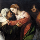 Moretto da Brescia, La visitazione, olio su tavola, 66 x 91 cm.