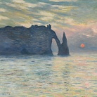 Claude Monet (1840 - 1926), Scogliera a Étretat al tramonto, 1883, Olio su tela, 60.5 x 81.8 cm, Raleigh, North Carolina Museum of Art