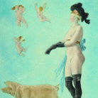 Félicien Rops, Pornokratès, 1878, Cera molle a colori, 490 x 320 mm, Morlanwelz, Musée Royal de Mariemont | © Musée royal de Mariemont / foto M. Lechien