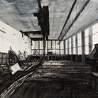 Domenico Marranchino, Uffici abbandonati, Bollate, Milano, 2016, Olio su tela, 200 x 130 cm