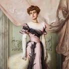 Vittorio Matteo Corcos, La contessa Carolina Sommaruga Maraini, 1901, Olio su tela, Fondazione per l'Istituto Svizzero di Roma