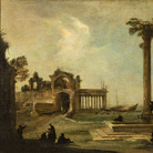 Canaletto, Paesaggio fantastico con rovine e figure , 1722 ca., Olio su tela, 113 x 149 cm | Courtesy of Fondazione Cini, Venezia