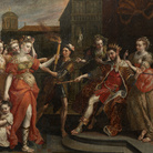 Maerten de Vos (1532 - 1603), La Calunnia di Apelle, 1594-1603 circa, Olio su pannello, 180.1 x 113.3 cm | © Collezione privata, In prestito alla Rubenshuis, Anversa