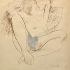 Mario Mafai, Nudo sdraiato, 1935, Tecnica mista su carta, 21 x 28 cm, Collezione privata