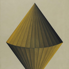 Lucio Saffaro, Monumento a Dinostrato (opus CXVIII), 1968, Olio su tela, 100 × 80 cm, Fondazione Lucio Saffaro, Bologna