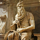 Michelangelo Buonarroti, Mosè, 1513-1515 circa. Scultura in marmo, 235 cm. Basilica di San Pietro in Vincoli, Roma