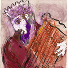 Marc Chagall, Davide, 1956. Disegno per l'edizione Verve della Bibbia (nn.33-34). Inchiostro di china, gouache, acquerello e grafite su carta, cm 35,6x26,5. Dono di Ida Chagall, Parigi © Chagall ® by SIAE 2 015