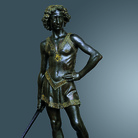 Andrea del Verrocchio (Firenze, 1435 circa - Venezia, 1488), David vittorioso, 1468-1470 circa, Bronzo con tracce di dorature, 60 x 122 x 58 cm, Firenze, Museo Nazionale del Bargello, inv. Bronzi 450 (testa di Golia) e inv. Bronzi 451 (David), Musei del Bargello, Firenze | Courtesy of Ministero dei Beni e delle Attività Culturali