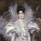 Giovanni Boldini, Fuoco d’artificio, 1892-1895, Olio su tela, 200 × 99.5 cm, Ferrara, Museo Giovanni Boldini |© Ferrara, Gallerie d’Arte Moderna e Contemporanea | Foto: Luca Gavagna – le immagini