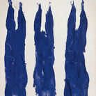 Yves Klein, Anthropométrie sans titre (ANT 89), 1961, Dry pigment and synthetic resin on paper mounted on canvas, 87 x 59 1/2 inches / 221 x 151 cm | © Yves Klein, ADAGP, Paris/DACS, London - Courtesy of Gagosian Gallery Grosvenor Hill, London