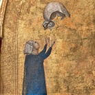 Giotto, Polittico Stefaneschi, Il velo di Plautilla, particolare dal verso, secondo decennio del Trecento. Tempera e oro su tavola, dalla basilica di San Pietro (Roma). Città del Vaticano, Musei Vaticani. Su gentile concessione del Servizio Fotografico dei Musei Vaticani, © Governatorato dello Stato della Città del Vaticano