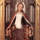 Sint Jaanshospitaal-Memlingmuseum: Hans Memling (1433 circa - 1494), Sant'Orsola e le Sante Vergini, Dettaglio del Reliquiario di Sant'Orsola, 1489