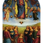 Perugino, Pala di Corciano (Tavola centrale), 1513 olio e tempera su tavola, tavola centrale 256 x 150 cm Corciano, Chiesa parrocchiale di Santa Maria Assunta