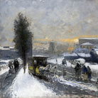 Mosè Bianchi, Neve a Milano, 1895. Olio su tavola, 48,5 x 73,5 cm