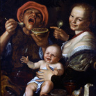 Vincenzo Campi, Mangiatore di fagioli con la famiglia, olio su tela, 82 x 66 cm. Collezione privata 