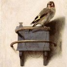 Carel Fabritius, Il cardellino, 1654, olio su tavola, cm 33,5 x 22,8. L’Aia, Gabinetto reale di pitture Mauritshuis acquisito nel 1896. © L’Aia, Gabinetto reale di pitture Mauritshuis