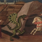 Paolo Uccello, San Giorgio e il drago, 1440-50 ca., tempera su pannello di legno, cm 62x102, Paris, Musèe Jacquemart-Andrè, Institut de France