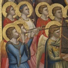 Giotto, Polittico Baroncelli, Angeli musicanti, particolare 1330 ca. Tempera e oro su tavola, dalla basilica di Santa Croce, cappella Baroncelli (Firenze). Su concessione del Ministero dei Beni e delle Attiv ità Culturali e del Turismo: Soprintendenza Speciale per il patrimonio storico artistico ed etnoantropologico e per il polo museale della città di Firenze Firenze/Mondadori Portfolio/Domenico Ventura