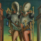 Giorgio de Chirico, Ettore e Andromaca, Seconda metà anni 50, Olio su tela, Fondazione Museo Alberto Sordi, Roma | © Fondazione Museo Alberto Sordi | © Fondazione Giorgio e Isa de Chirico, Roma