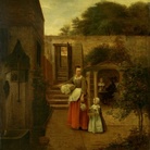 Pieter de Hooch, Woman and Child in the Courtyard, 1658/1660 ca., olio su tela, 73.5x66 cm